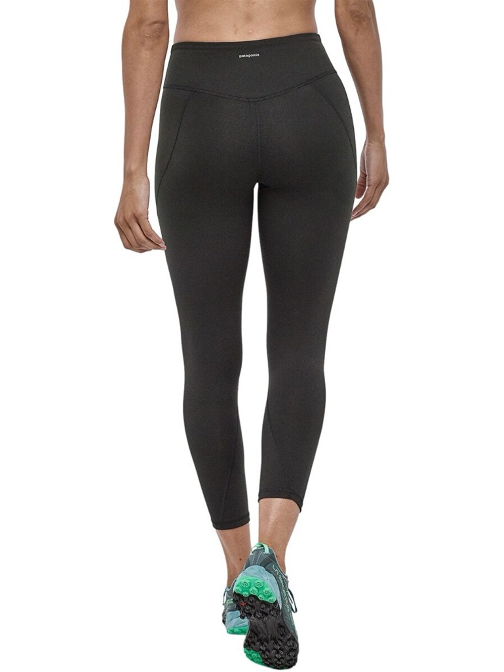 Patagonia Women’s Centered Black Crop Leggings size Medium; EUC - Picture 2 of 11